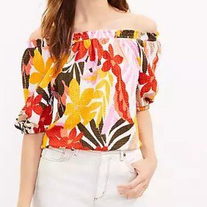 NWT Loft Tropical Textured Off The Shoulder Top size M
